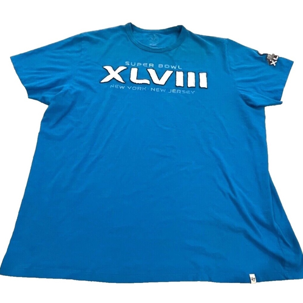 Forty Seven Brand Men's Super Bowl‎ XLVIII T-Shirt; Blue; XL